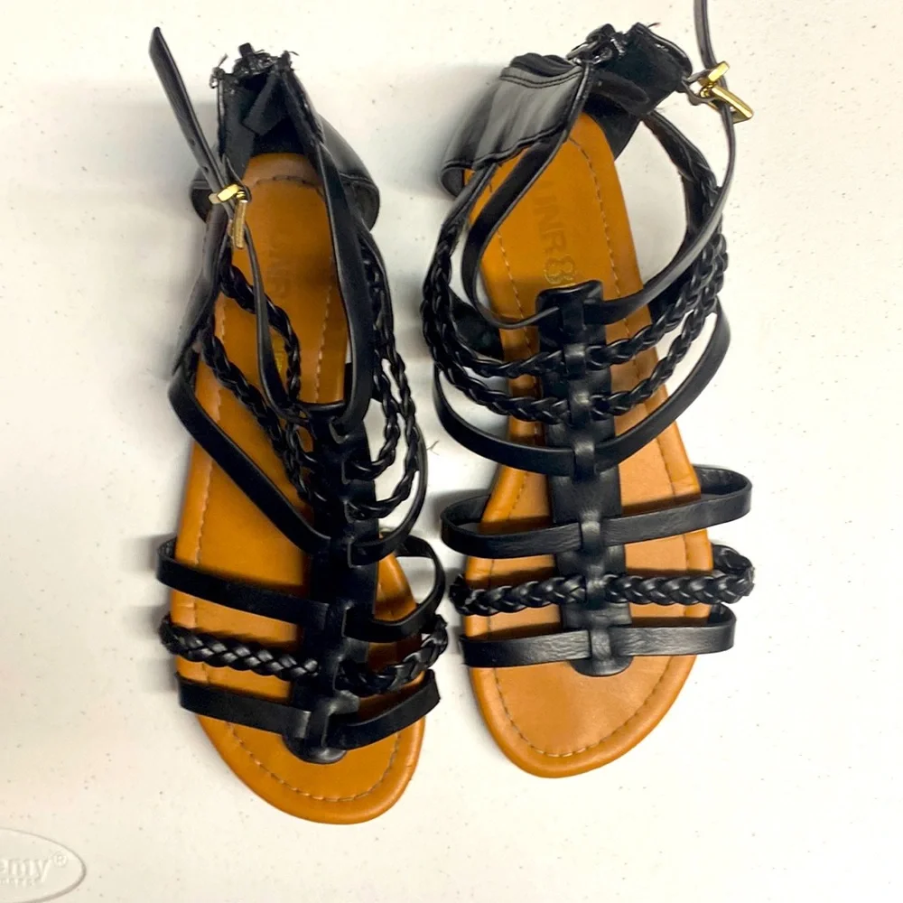 Black gladiator zip up sandal - Picture 1 of 7